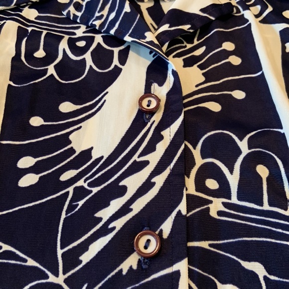 Gorgeous Vintage Cay Artley Long Sleeved Navy and White Button up Dress Sz M-L - Picture 7 of 12